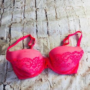Victoria’s Secret Pink Lace Rhinestone Bra 32DD